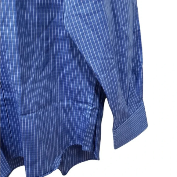 Emilio Visconti Blue Check Dress Shirt 16 - Picture 3 of 3